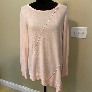 Chico's Asymmetrical Soft Knit Pink Sweater Size 0X